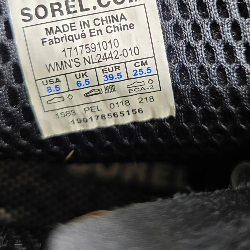 Sorel‎ Medina IV Wedge Rain Boot Black Rubber Combat Goth Snow Women 8.5
